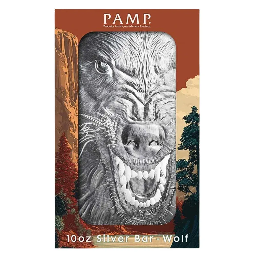 10oz PAMP Silver Into the Wild - Wolf
