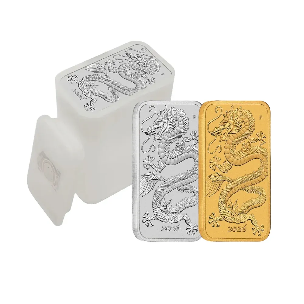 1oz Gold & Silver Perth Mint Rectangular Dragon 2026 Bundle