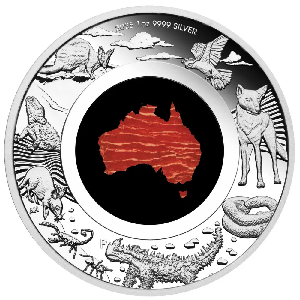 2025 Australia 1 oz Silver The Great Southern Land Snakeskin Jasper Proof Coin